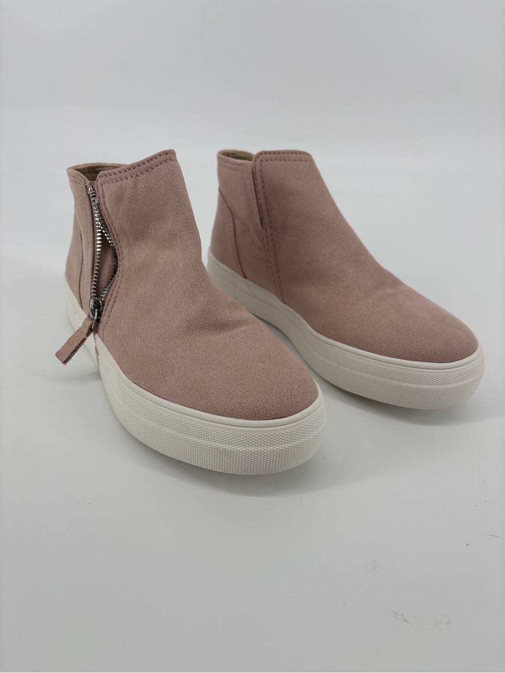 Soda Taylor Womens Hidden Wedge Sneaker Booties Size 7 Dusty Mauve Pink High Top